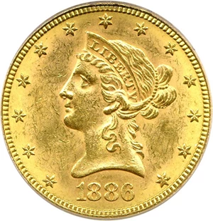 image for: 1886-S $10 PCGS MS62