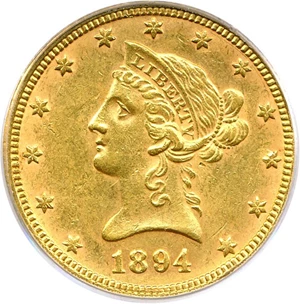 image for: 1894 $10 PCGS AU58