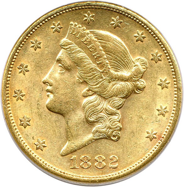 image for: 1882-S $20 PCGS AU55