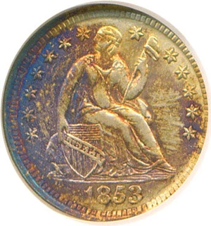 image for: 1853 No Arrows H10c NGC MS64 * Color *