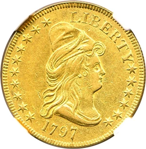 image for: 1797 Large Eagle $10 NGC AU53