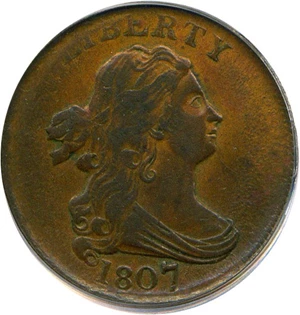 image for: 1807 1/2c PCGS/CAC AU50