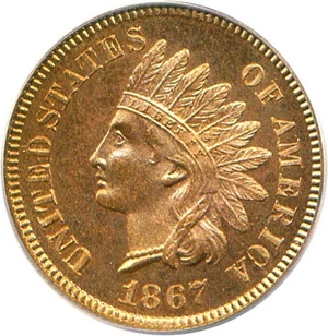 image for: 1867 1c PCGS Proof 64 RD (Eagle Eye Photoseal)