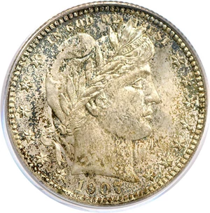 image for: 1907 25c PCGS MS65