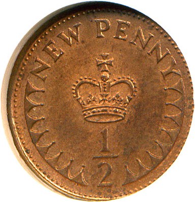 image for: Great Britain Error: 1971 1/2p NGC MS61 RB (Struck from Two Reverse Dies)