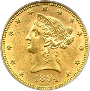 image for: 1894 $10 PCGS MS62