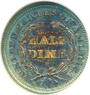 image for: 1853 No Arrows H10c NGC MS64 * Color *