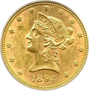 image for: 1894 $10 PCGS MS61