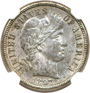 image for: 1897-O 10c NGC MS63