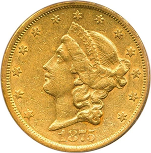 image for: 1875-S $20 PCGS XF45