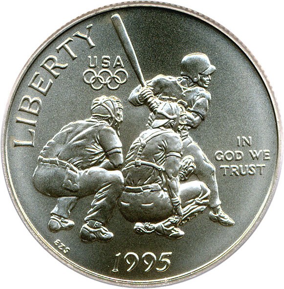 image for: 1995-S Olympic Baseball 50c PCGS MS70 