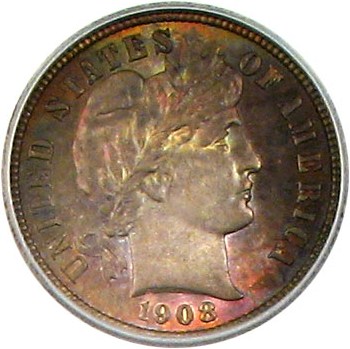 image for: 1908 10c ICG MS64 *Color*