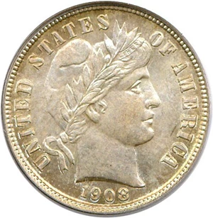 image for: 1908-S 10c PCGS MS65