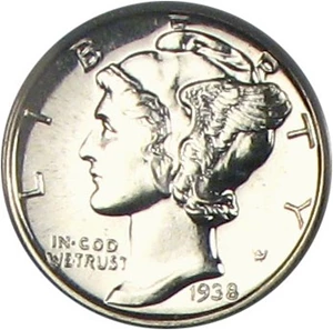 image for: 1938 10c PCGS Proof 66