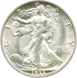 image for: 1935-S 50c PCGS MS65