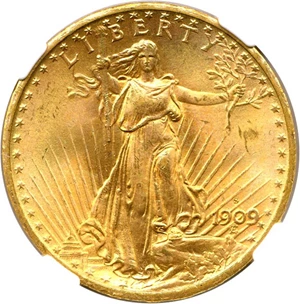 image for: 1909-S $20 NGC MS65