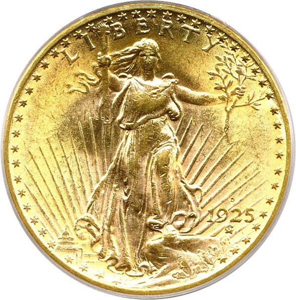 image for: 1925-D $20 PCGS MS64