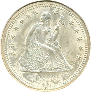 image for: 1876-S 25c DGS MS62 (Environmentally Damaged)