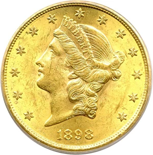 image for: 1898-S $20 PCGS AU58