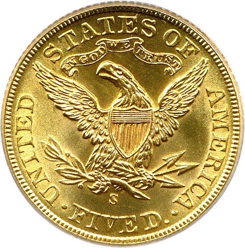 image for: 1900-S $5 PCGS Genuine (DGS grade: MS66 Lightly Cleaned)