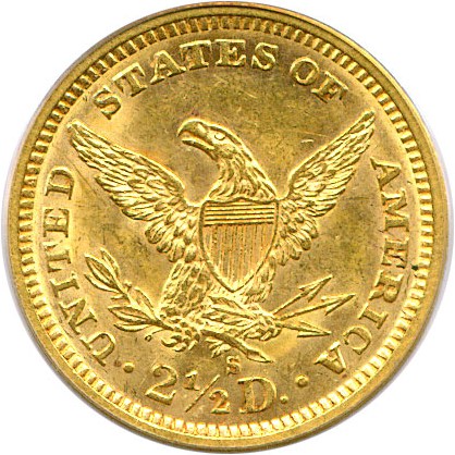 image for: 1879-S $2 1/2 PCGS MS61