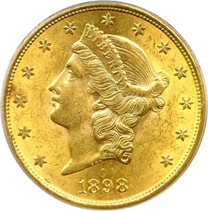 image for: 1898-S $20 PCGS MS61