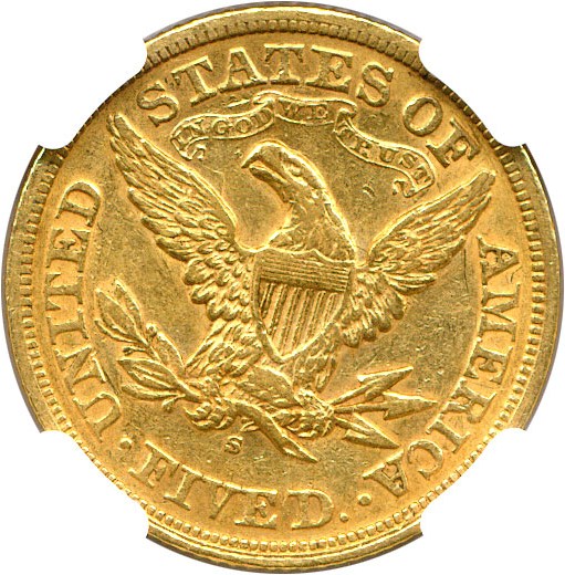 image for: 1872-S $5 NGC AU53