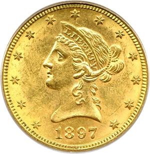 image for: 1897 $10 PCGS MS61