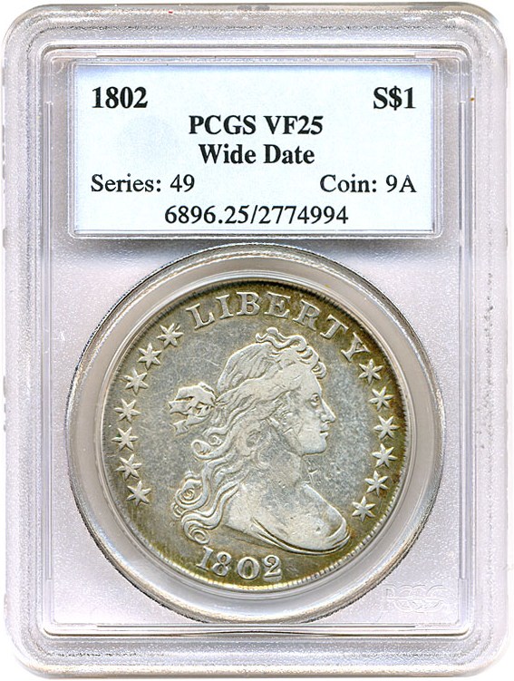 image for: 1802 $1 PCGS VF25  (Wide Date)