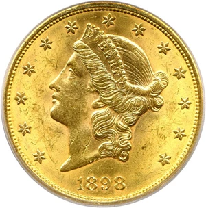image for: 1898-S $20 PCGS MS61