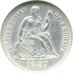 image for: 1887 10c NGC MS62