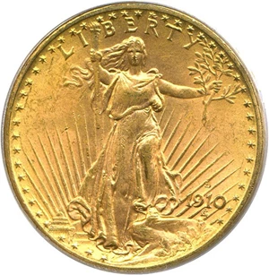 image for: 1910-D $20 PCGS MS64