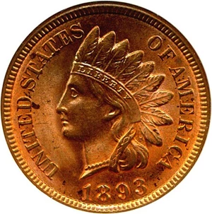 image for: 1893 1c NGC MS65 RD