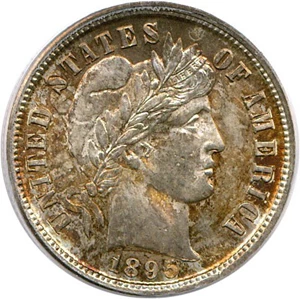 image for: 1895-S 10c PCGS MS64