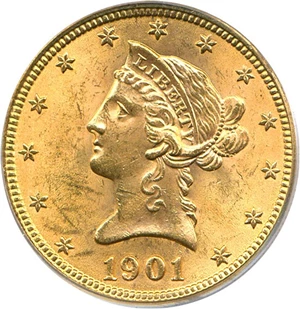 image for: 1901 $10 PCGS MS63
