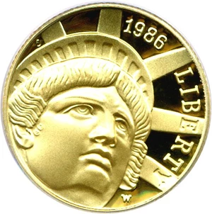 image for: 1986-W Statue Liberty $5 PCGS Proof 69 DCameo **Autgraphed by Donna Pope, 33rd Mint Director**