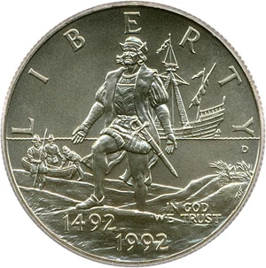 image for: 1992-D Columbus 50c PCGS MS70