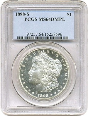 image for: 1898-S $1 PCGS MS64 DMPL