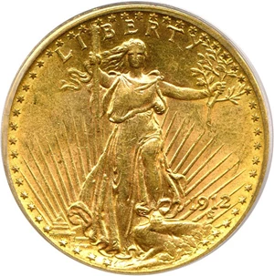 image for: 1912 $20 PCGS AU58