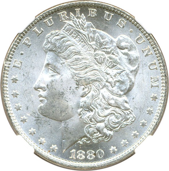 image for: Top 100 VAM: 1880-O $1 NGC MS63  (VAM-6A  8/7 Ear&Gouge)