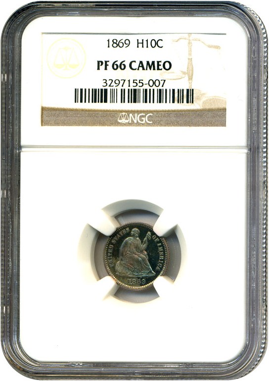 image for: 1869 H10C NGC Proof 66 Cameo * Color *
