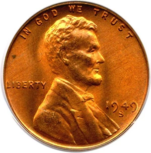 image for: 1949-S 1c PCGS MS67 RD