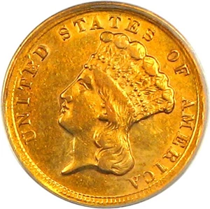 image for: 1854-D $3 PCGS AU55