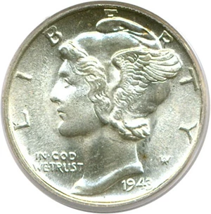 image for: 1943 10c PCGS MS65 FB OGH