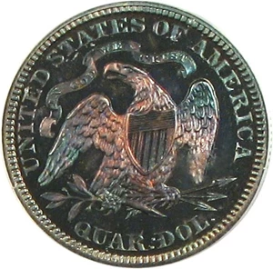 image for: 1868 25c PCGS Proof 64 * Color *