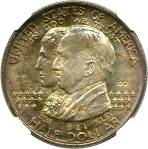 image for: 1921 Alabama 2x2 50c NGC MS66 * Color *