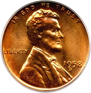 image for: 1958-D 1c PCGS MS67 RD