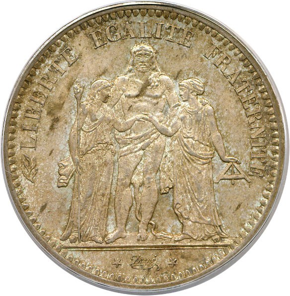 image for: France: 1849-BB  5 Fr PCGS MS63