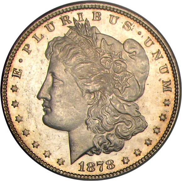 image for: 1878 7/8TF Weak $1 PCGS MS63 DMPL  (VAM-33,  Double Legs)