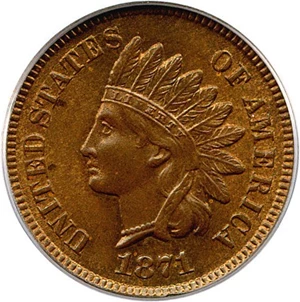 image for: 1871 1c PCGS/CAC MS65 RB